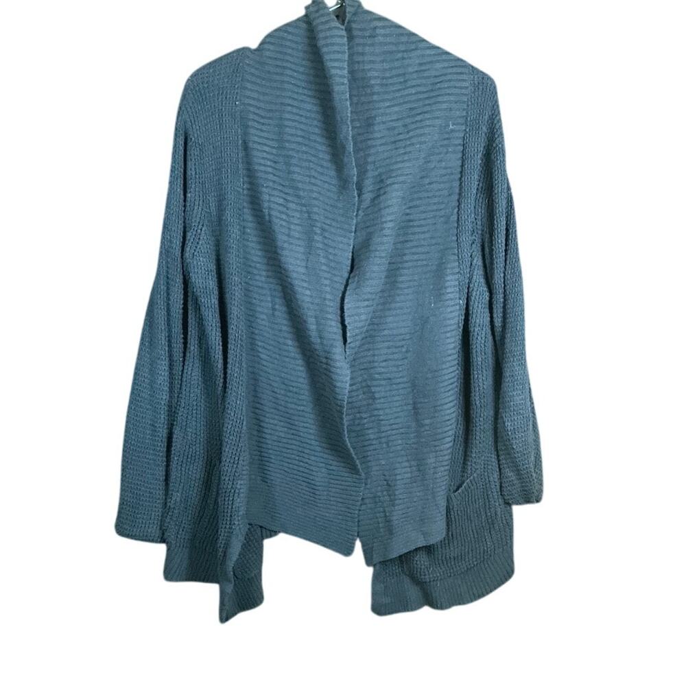 Express Womens Sweater Black Cardigan Open Front Knit Long Sleeve 100% Cotton M